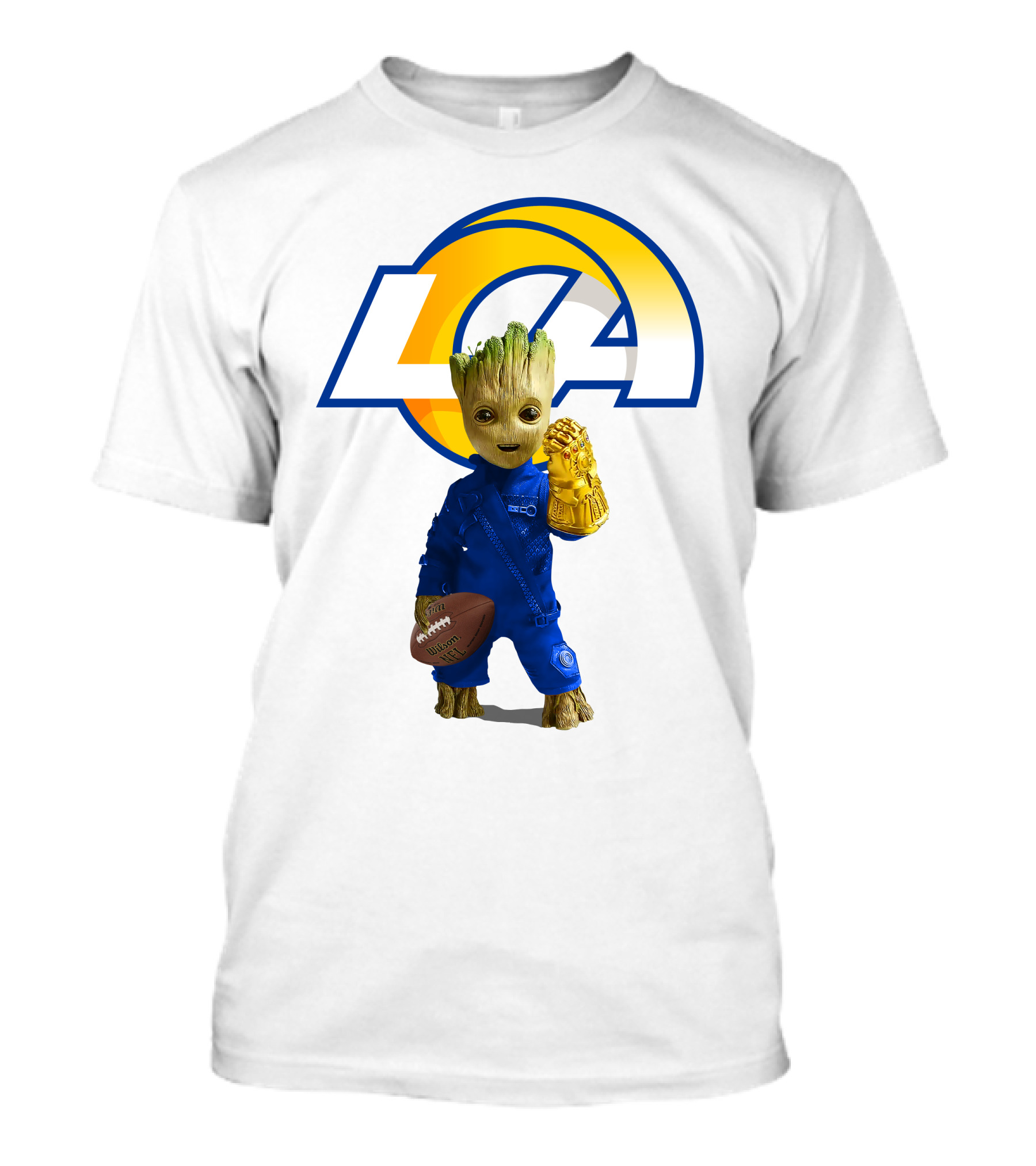 Los Angeles Rams Groot Football Infinity Gauntlet T-Shirt