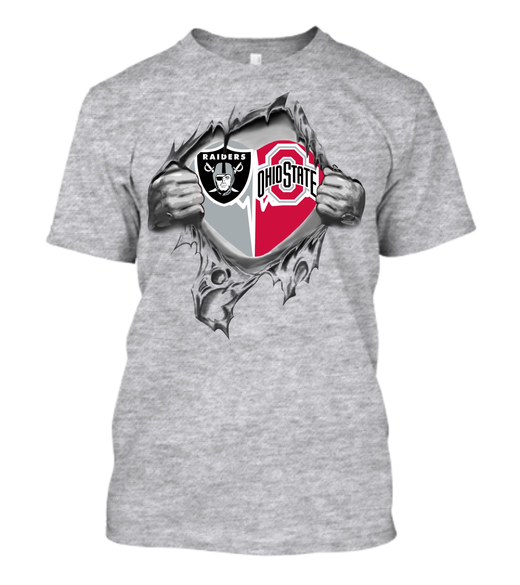 Raiders Ohio State Buckeyes Logo Ripped T-Shirt