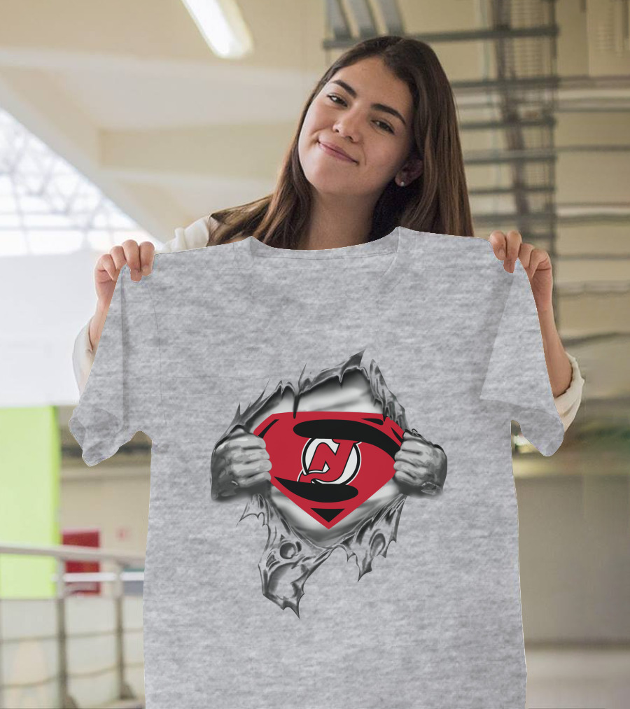New Jersey Devils Superman Logo Transformation T-Shirt
