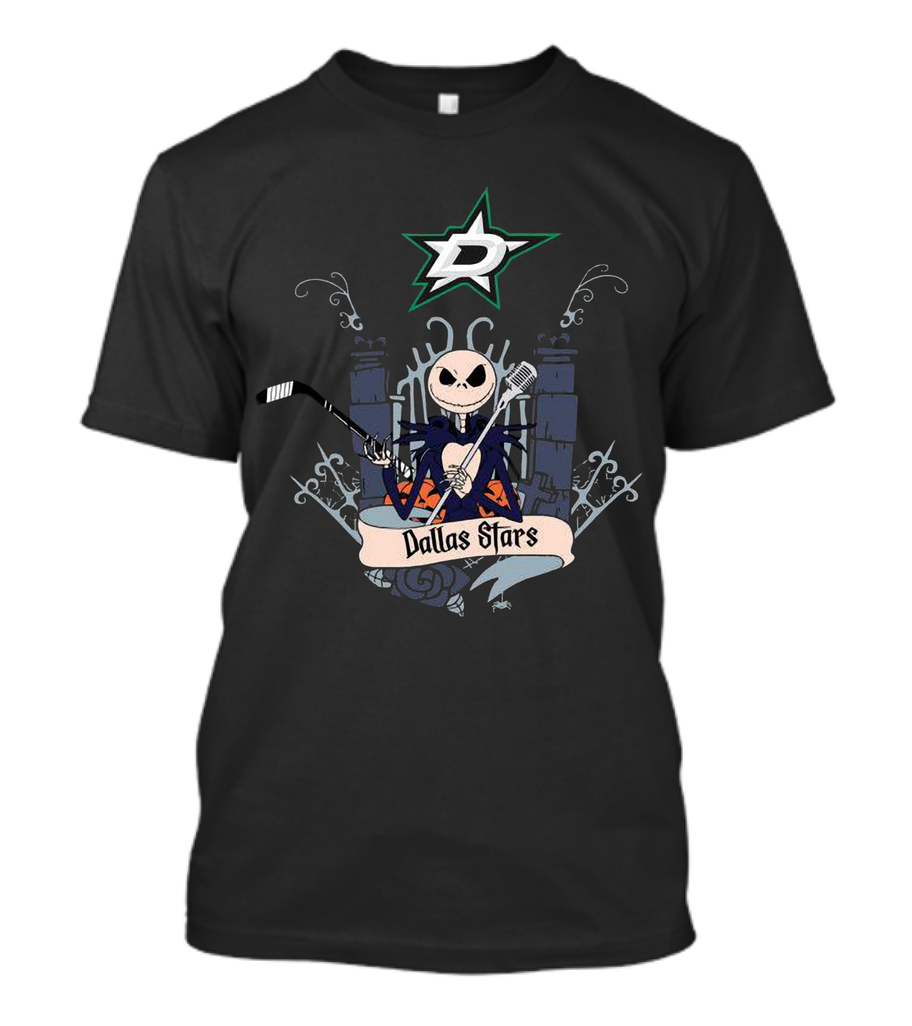 Dallas Stars Halloween Jack Skellington Hockey T-Shirt