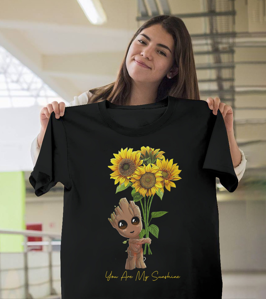 Baby Groot Holding Sunflowers You Are My Sunshine T-Shirt