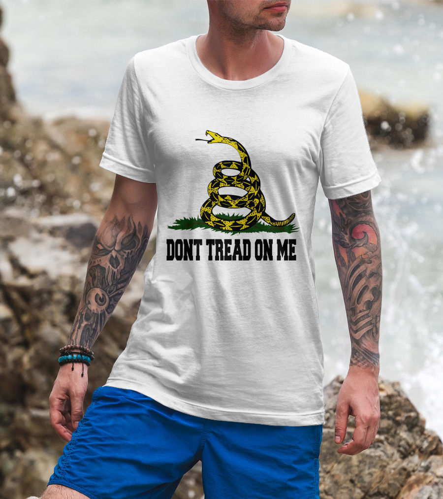 Don't Tread On Me Coiled Snake Symbol Gadsden Flag T-Shirt