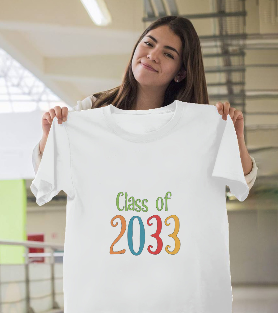 Class of 2033 Colorful Typography T-Shirt