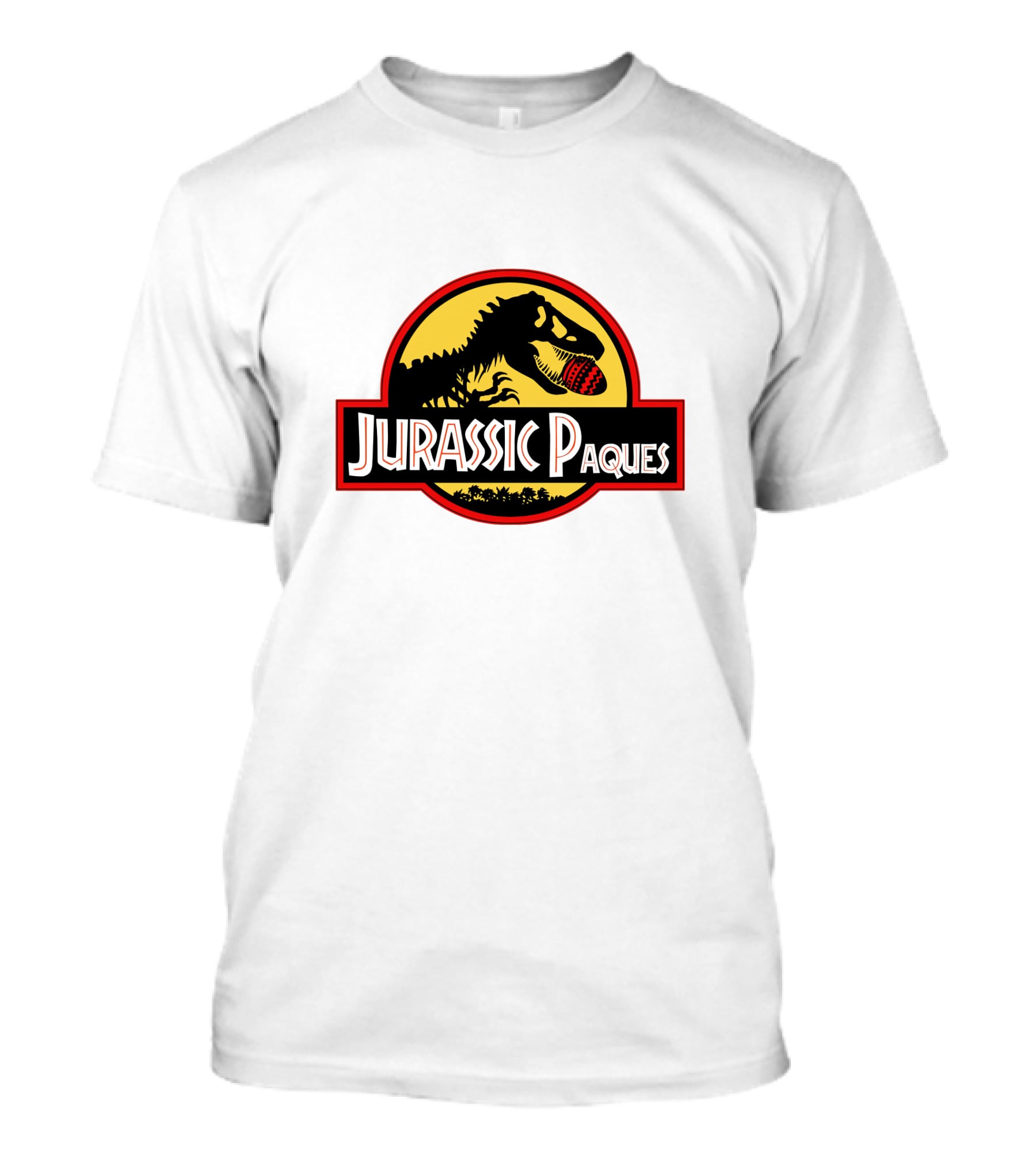 Jurassic Paques Dinosaur Silhouette Red Ball Circle T-Shirt