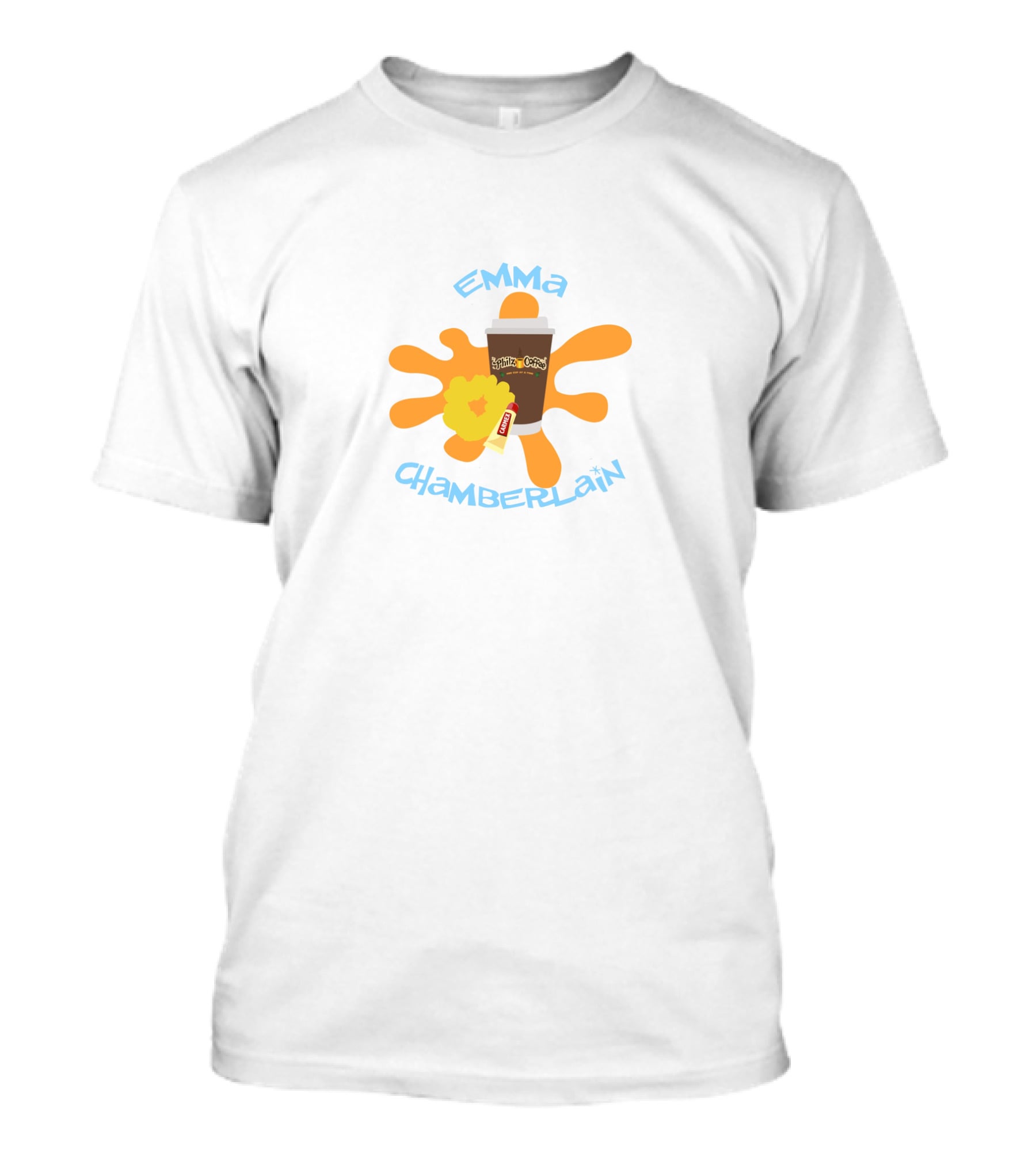 Emma Chamberlain Coffee Splash Planer With Drink And Flower T-Shirt