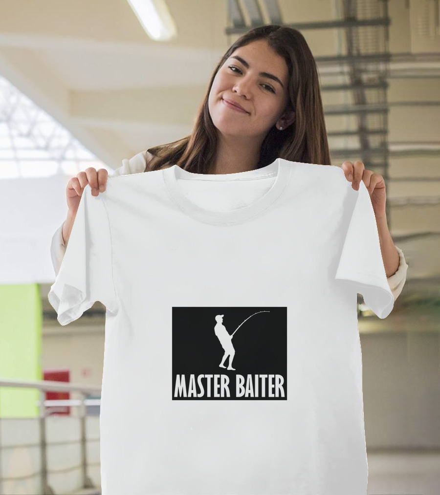 Master Baiter Fishing Silhouette Joke T-Shirt