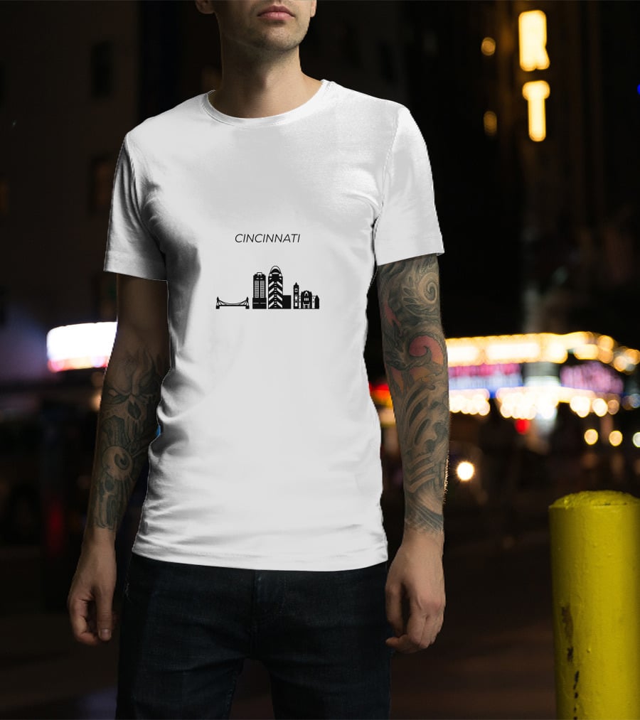 Cincinnati Skyline Landmarks T-Shirt