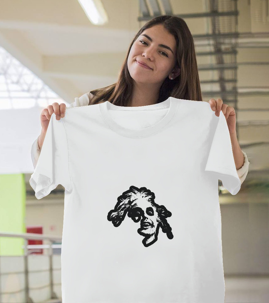 Beetlejuice Face Distorted Black and White Character Expression T-Shirt