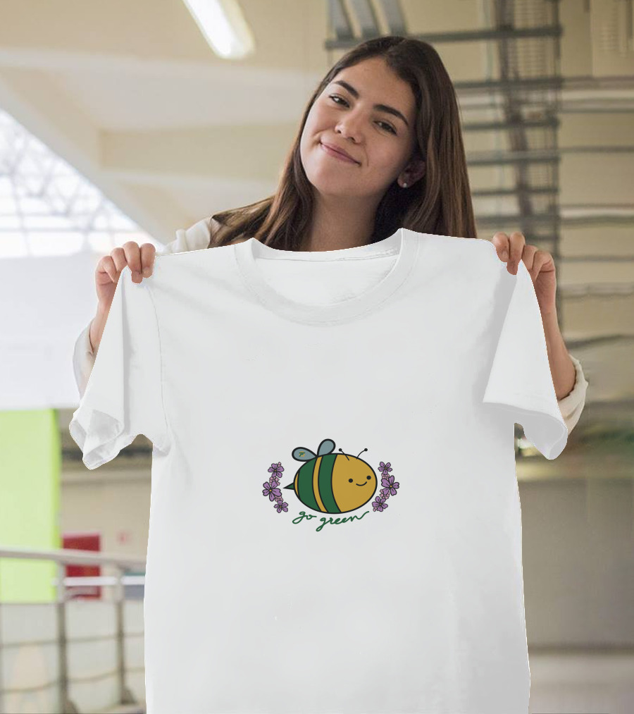 Go Green FlyQuest Bee with Flowers T-Shirt
