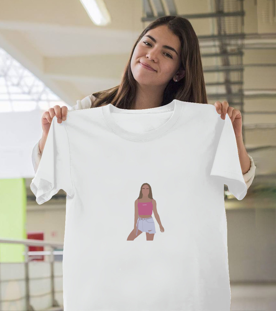 sadie aldis pink top white shorts T-Shirt