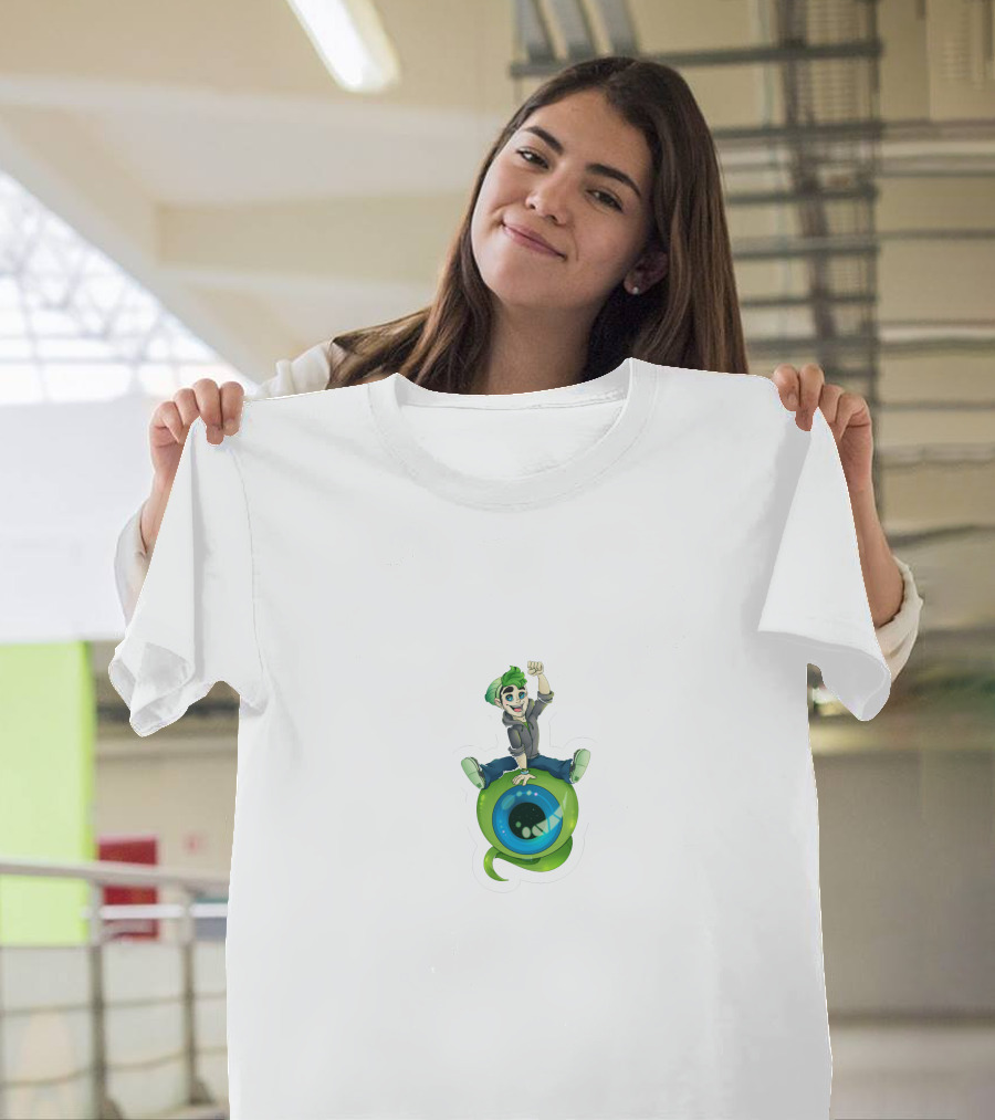 Jacksepticeye Character Riding Green Eye With Green Hair T-Shirt