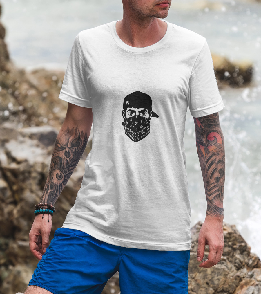 Skull Cap Bandana Face Covering T-Shirt
