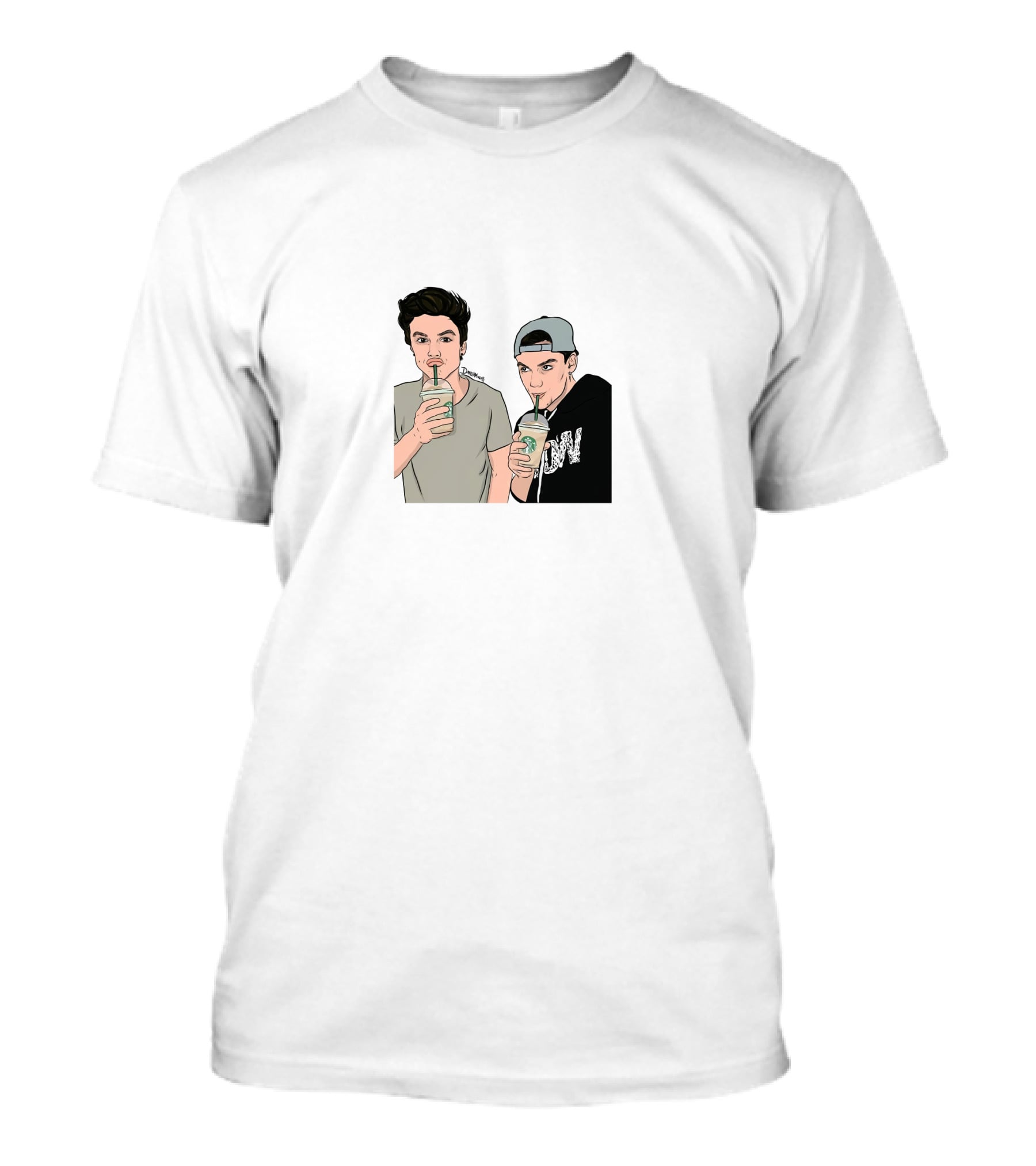 Dolan Twins Drinking Iconic Paraody With Starbucks Beverage Outfits T-Shirt