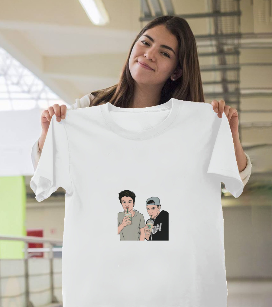 Dolan Twins Drinking Iconic Paraody with Starbucks Beverage Outfits T-Shirt