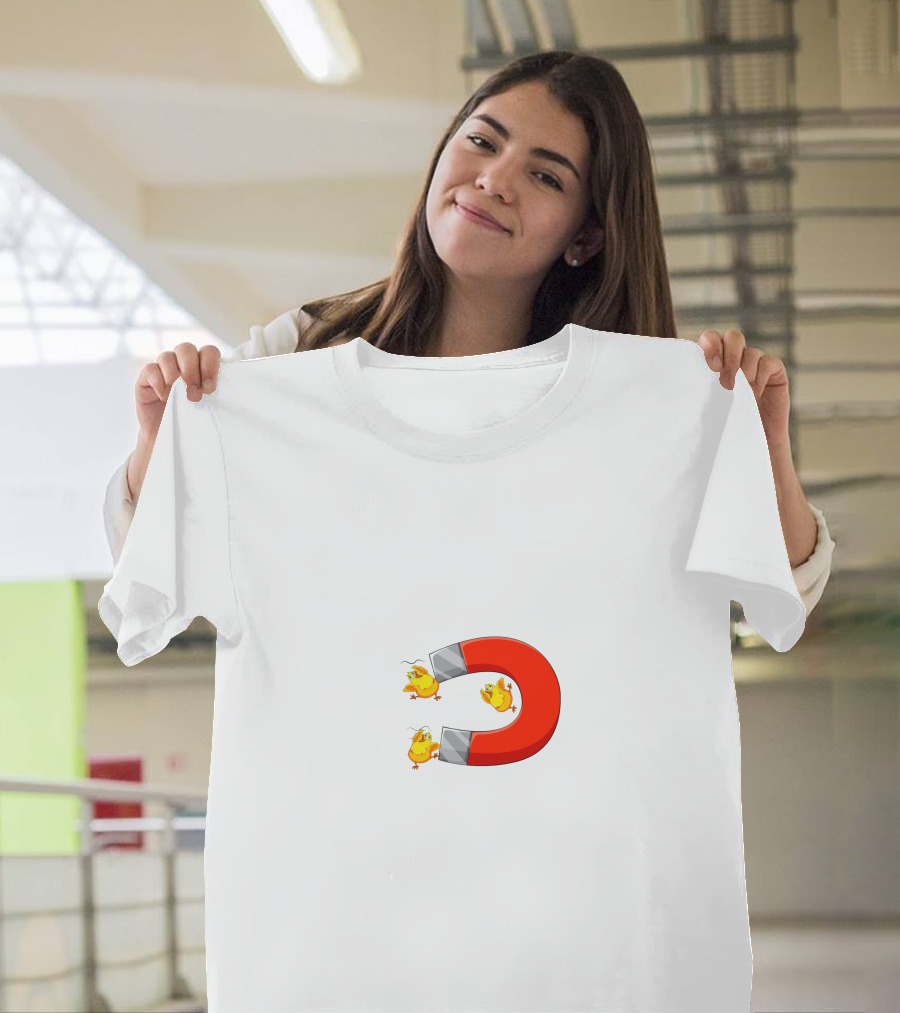 Chicks In The Office Magnet Attraction With Chicks Flying T-Shirt