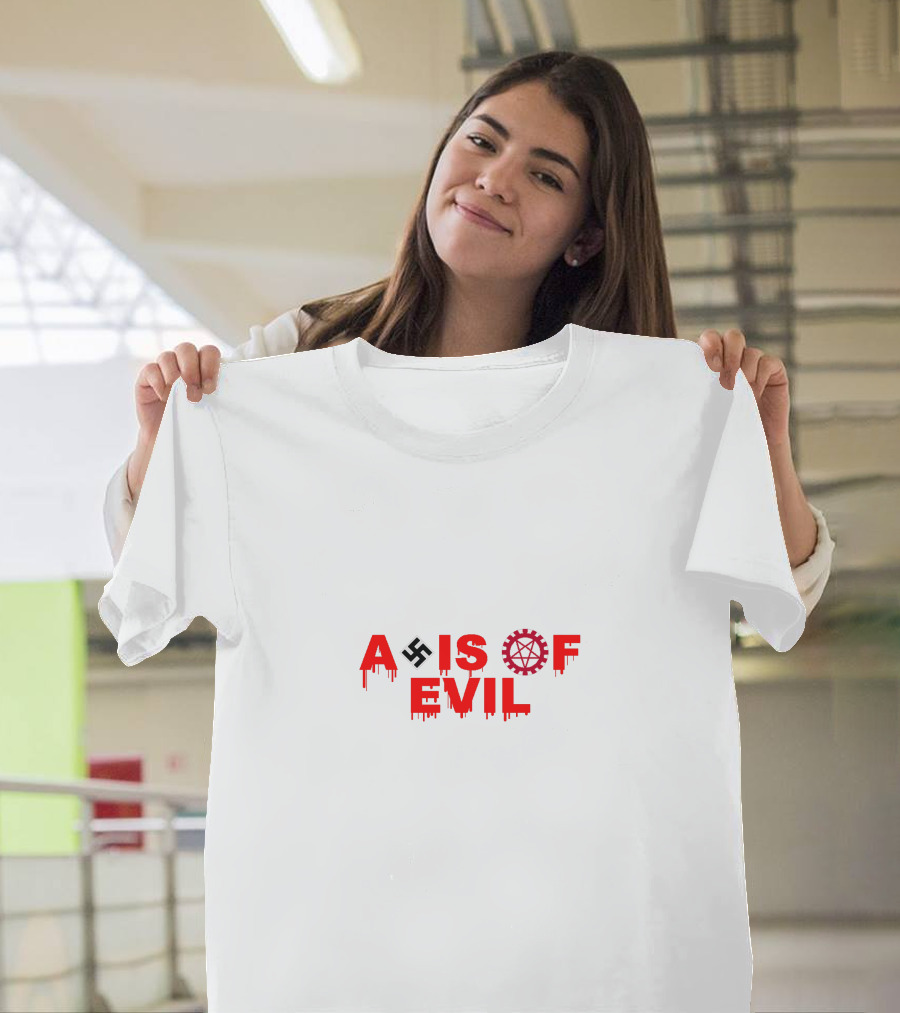 Axis Of Evil Swastika Gear Symbol Dripping T-Shirt
