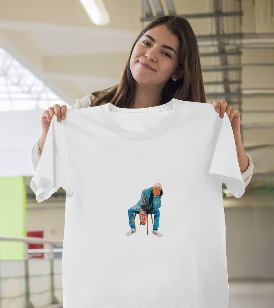 Jaden Smith Fashion Icon Sitting In Colorful T-Shirt