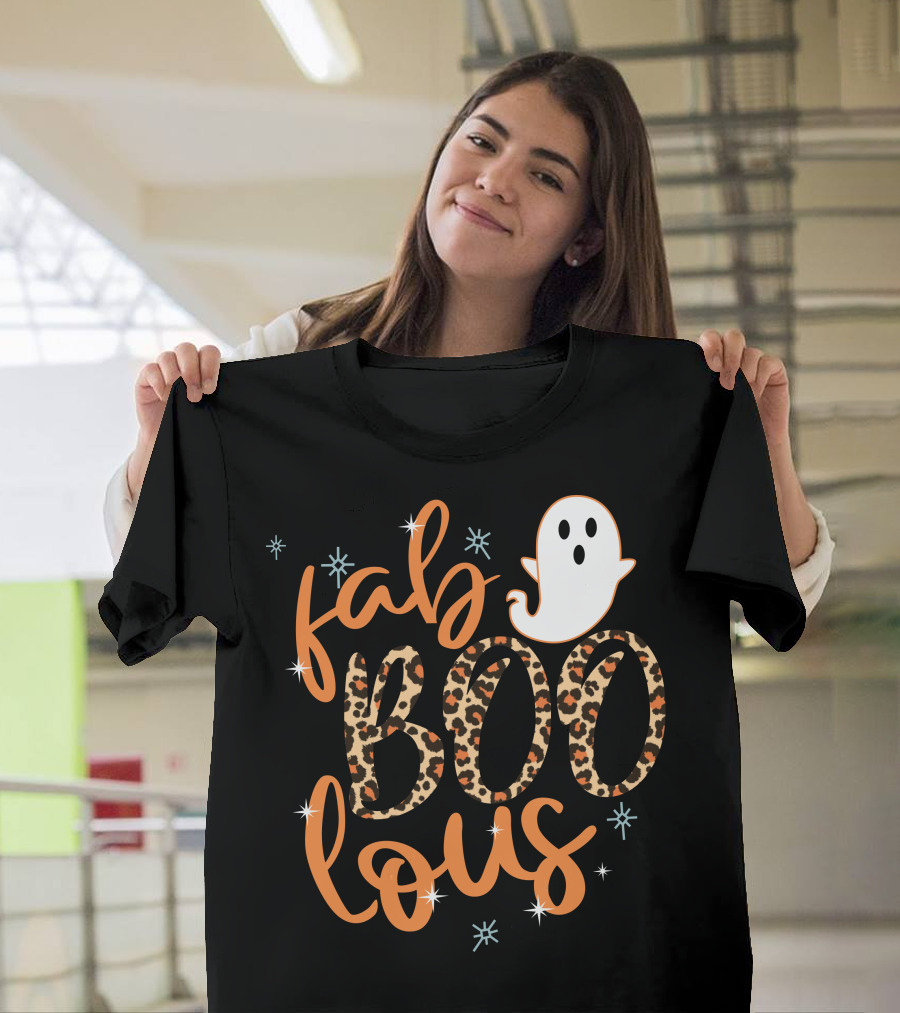 Faboolous Leopard Print Halloween Ghost T-Shirt