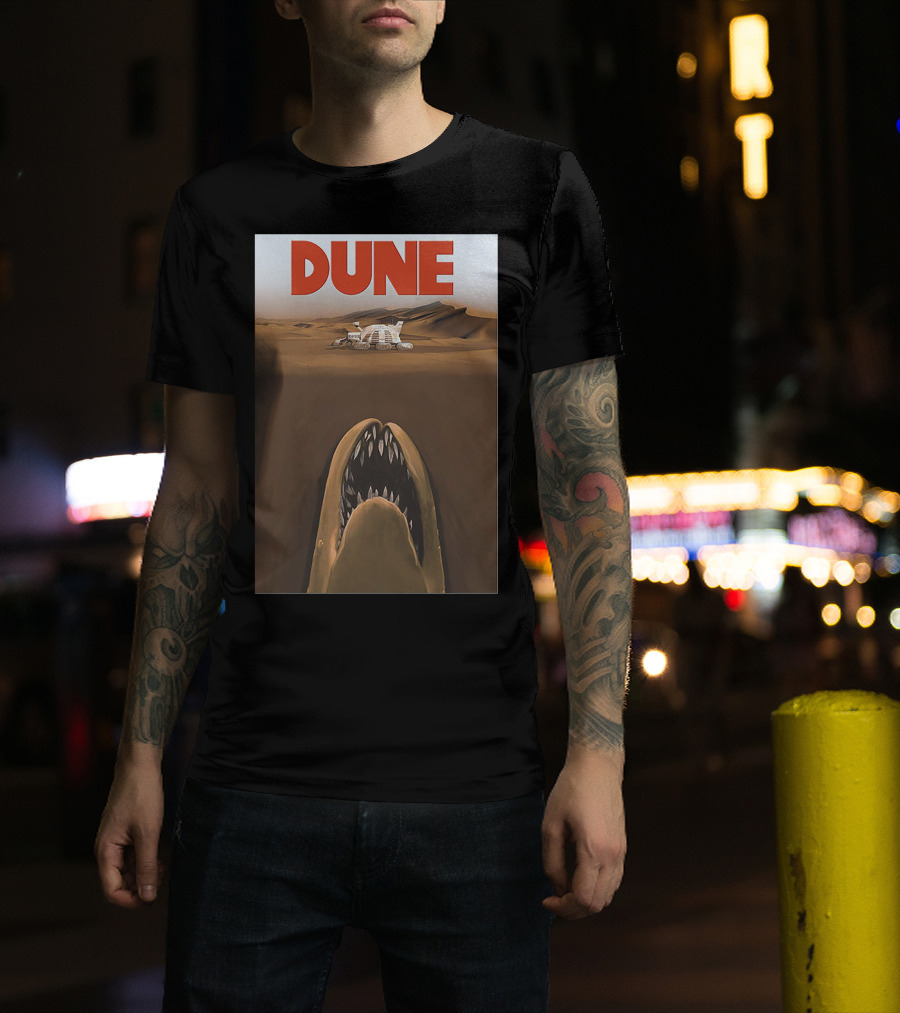 Dune Sandworm Layered Desert Scene T-Shirt