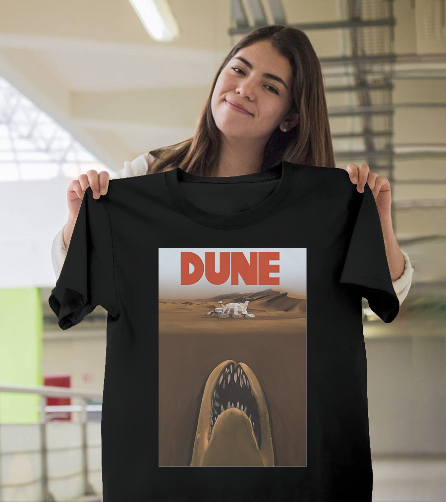 Dune Sandworm Layered Desert Scene T-Shirt
