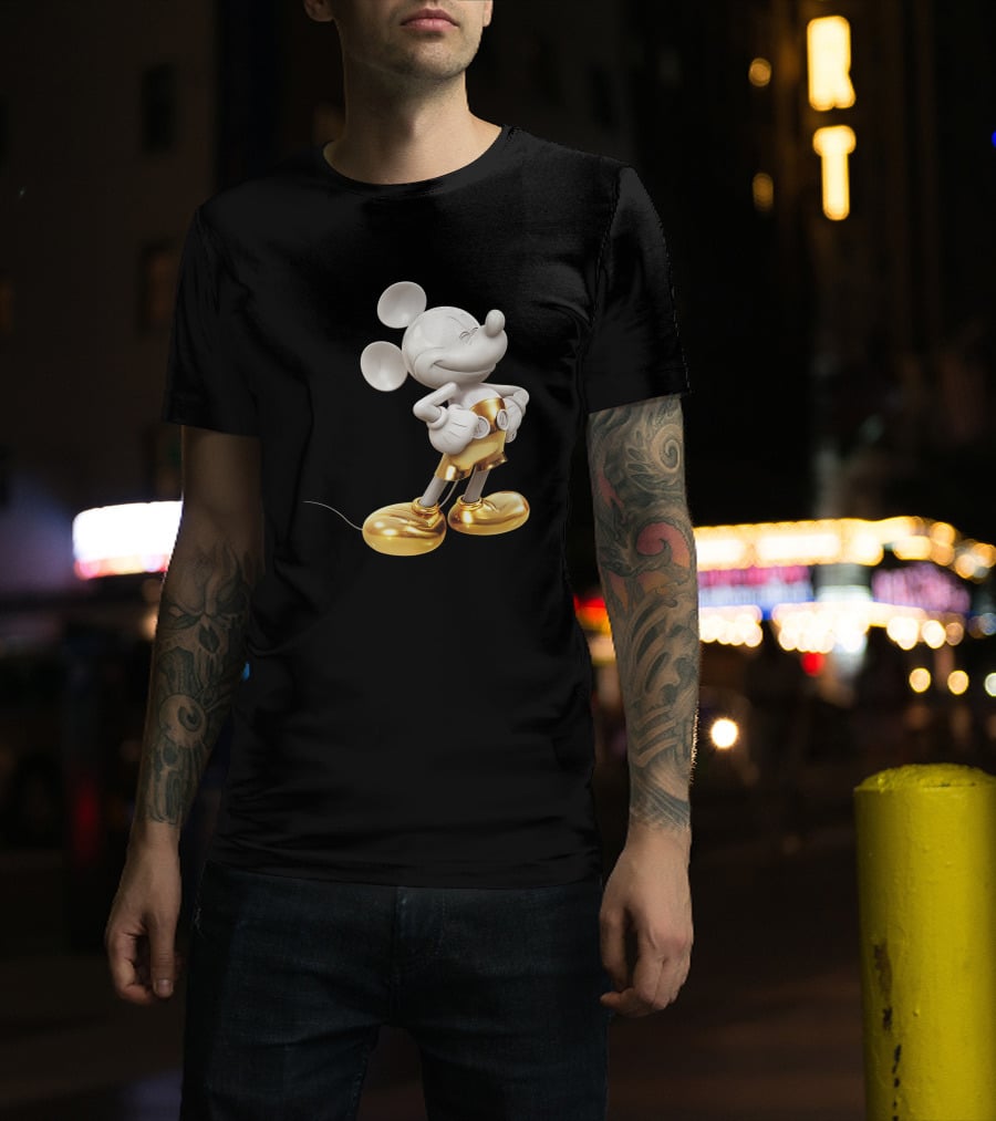 Mickey Mouse Gold Pose Disney Vintage Look T-Shirt