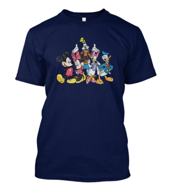 Mickey Mouse Minnie Goofy Pluto Donald Duck Disney Friends T-Shirt