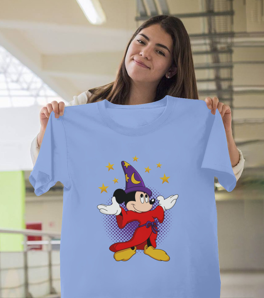 Mickey Mouse Wizard Sorcerer's Apprentice Magic Stars T-Shirt