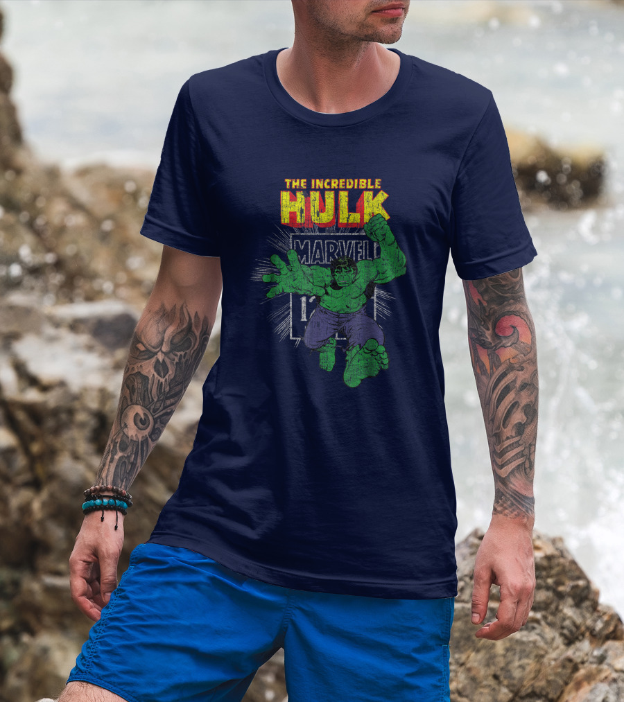 The Incredible Hulk Marvel Retro Comic Book Stamp T-Shirt