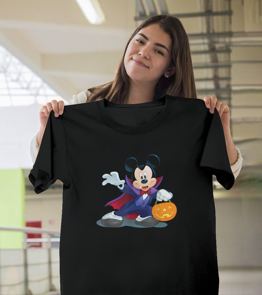 Disney Halloween Mickey Mouse Vampire Pumpkin T-Shirt