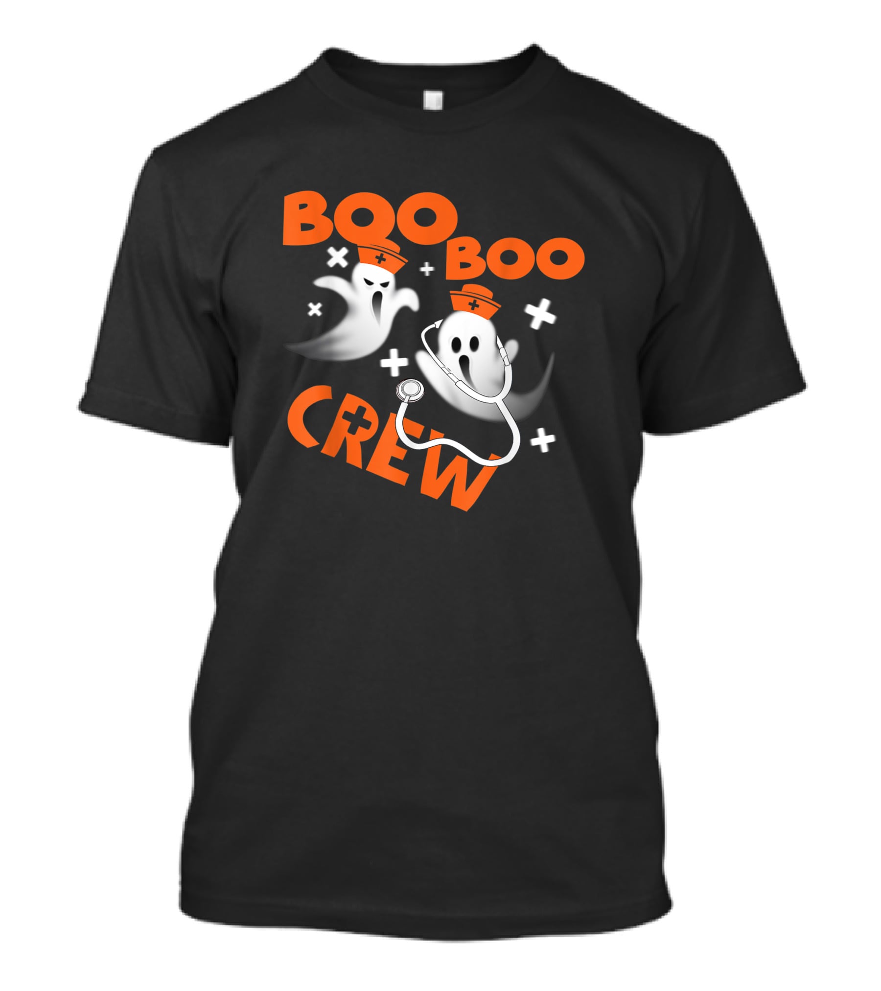 Boo Boo Crew Funny Halloween Ghost Nurse Pumpkin T-Shirt