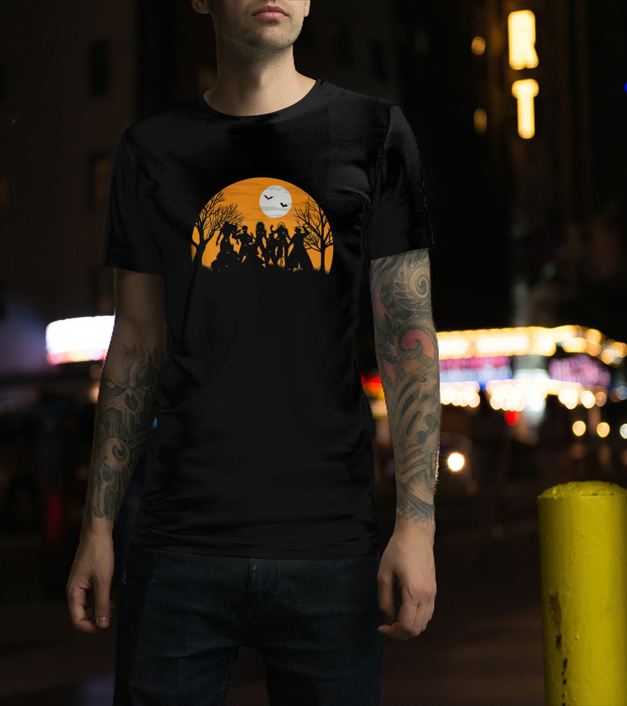 Marvel X Halloween Silhouettes Full Moon Bats T-Shirt