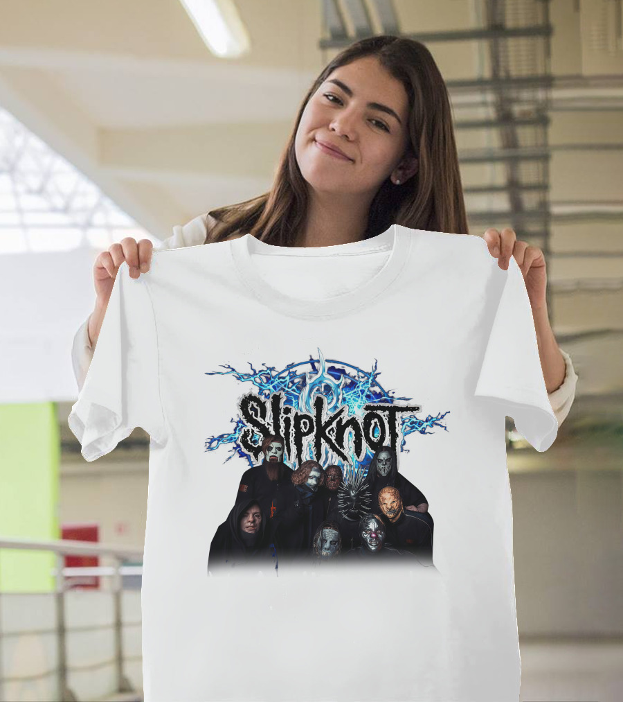 Slipknot We Are Not Your Kind Band Members Portrait With Masks T-Shirt