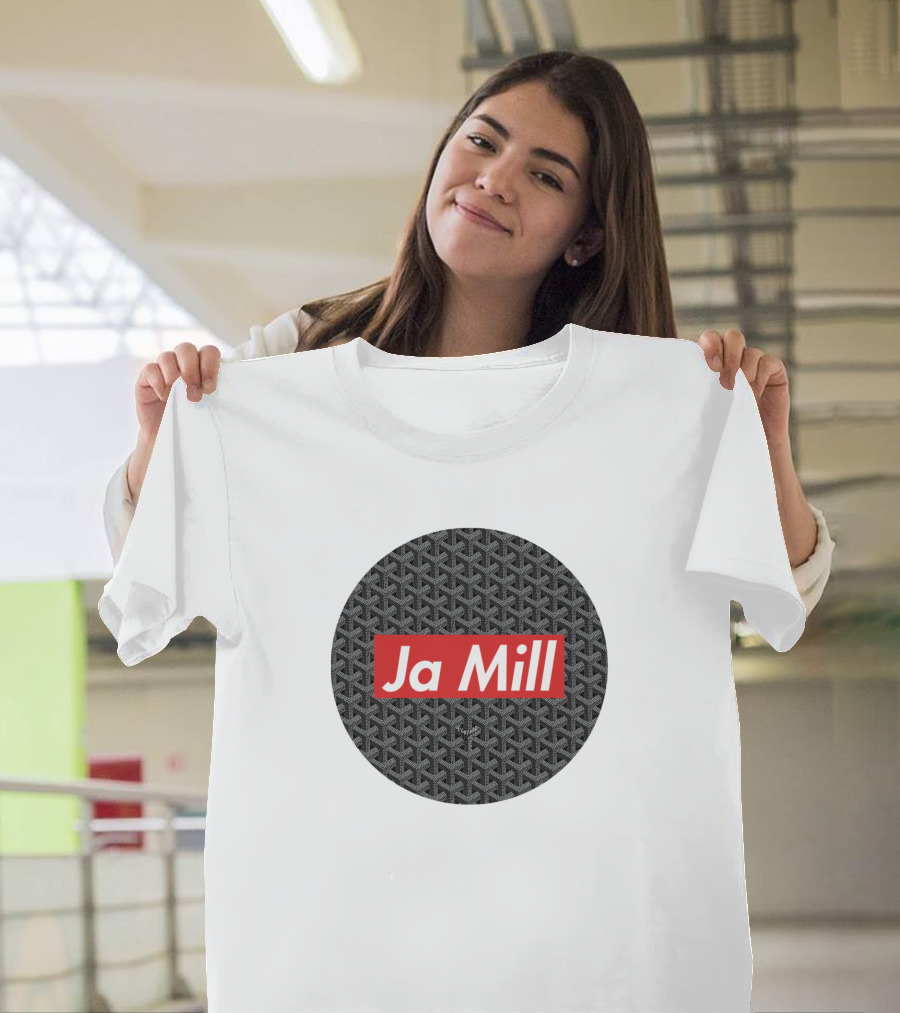 Ja Mill Red Typography On Black Patterned Circle T-Shirt