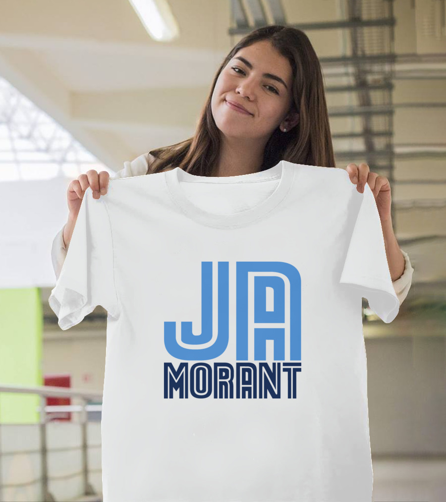 Ja Morant Memphis Basketball Blue Text T-Shirt