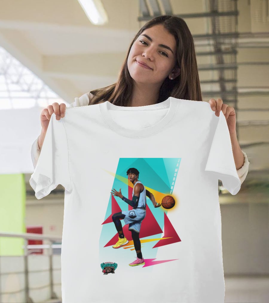 Ja Morant Memphis Grizzlies Retro Vibe Basketball Action T-Shirt