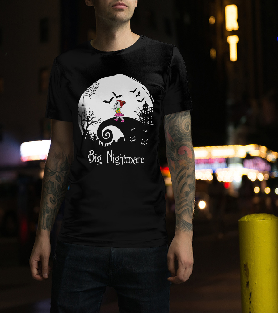 Big Nightmare Girl Halloween Scene T-Shirt