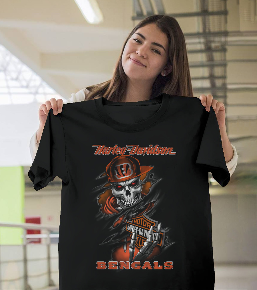 Harley Davidson Bengals Skull Logo 2020Cbe T-Shirt