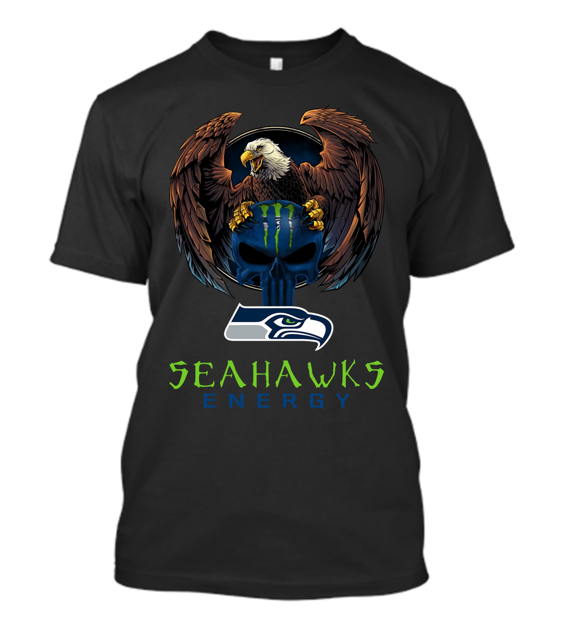 Seahawks Energy Monster Seahawks Logo Bald Eagle T-Shirt