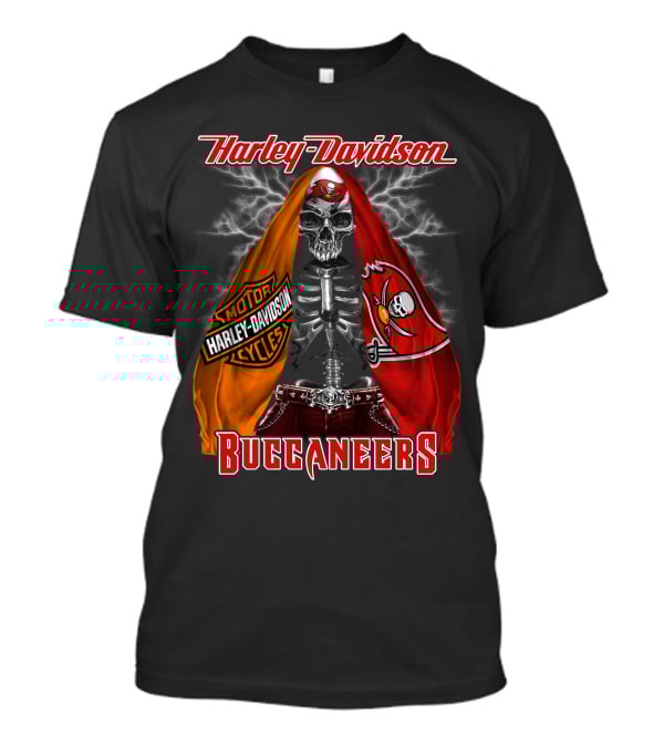 Harley Davidson Buccaneers Skeleton Lightning Tampa Bay_Hd0903 T-Shirt