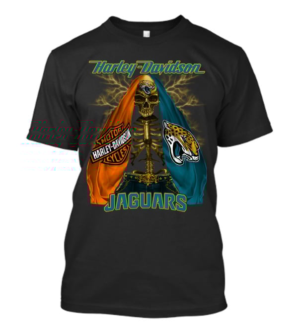Harley Davidson Motorcycles Skull Jacksonville Jaguars T-Shirt