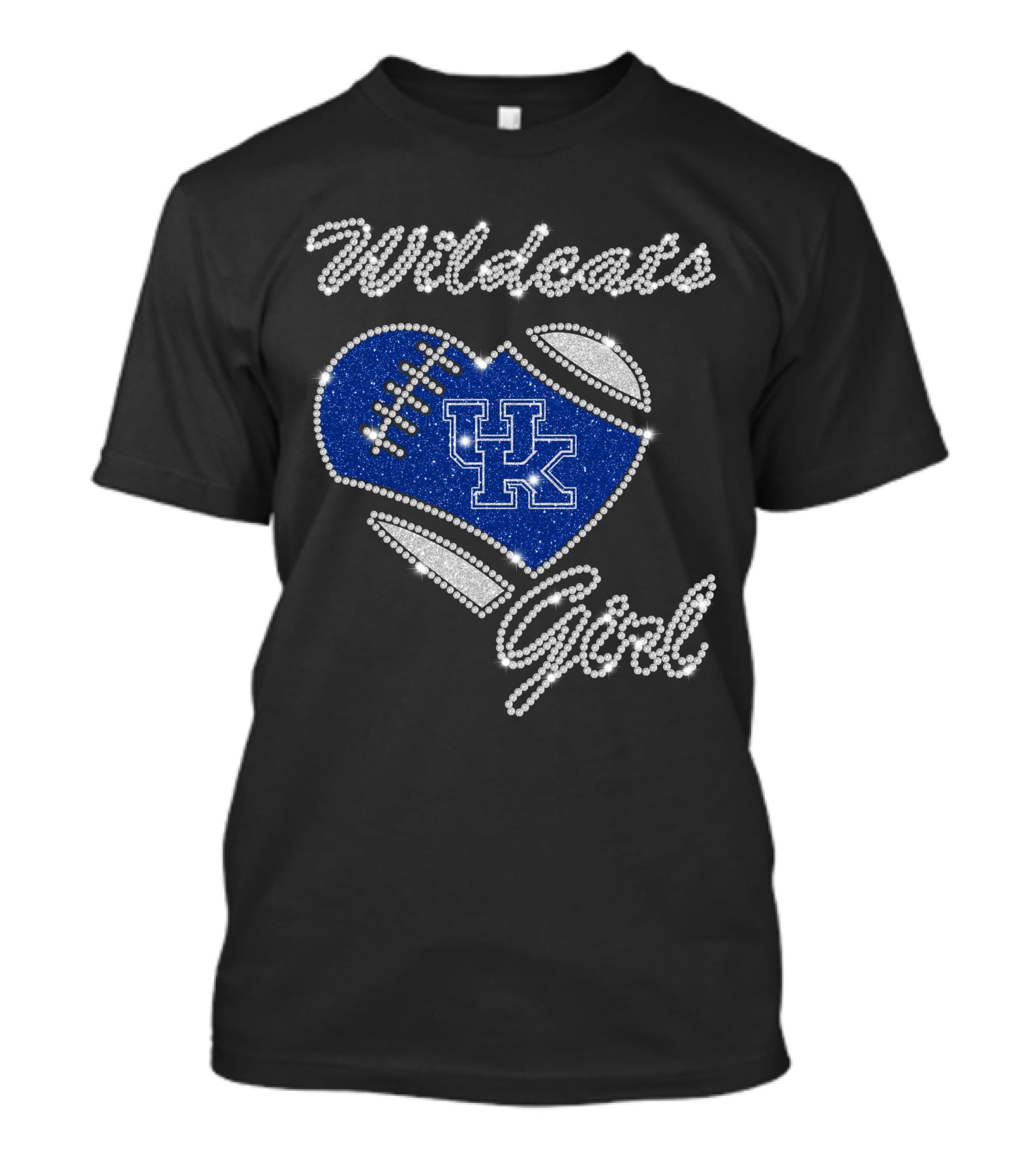 Wildcats Girl UK Football Heart G1003 Kentucky Wildcats T-Shirt