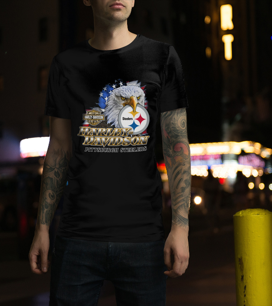 Harley Davidson Pittsburgh Steelers American Eagle T-Shirt