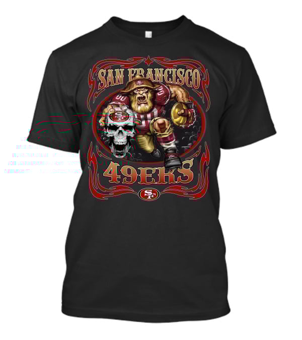 San Francisco 49ers Fierce Warrior Logo Football Theme T-Shirt