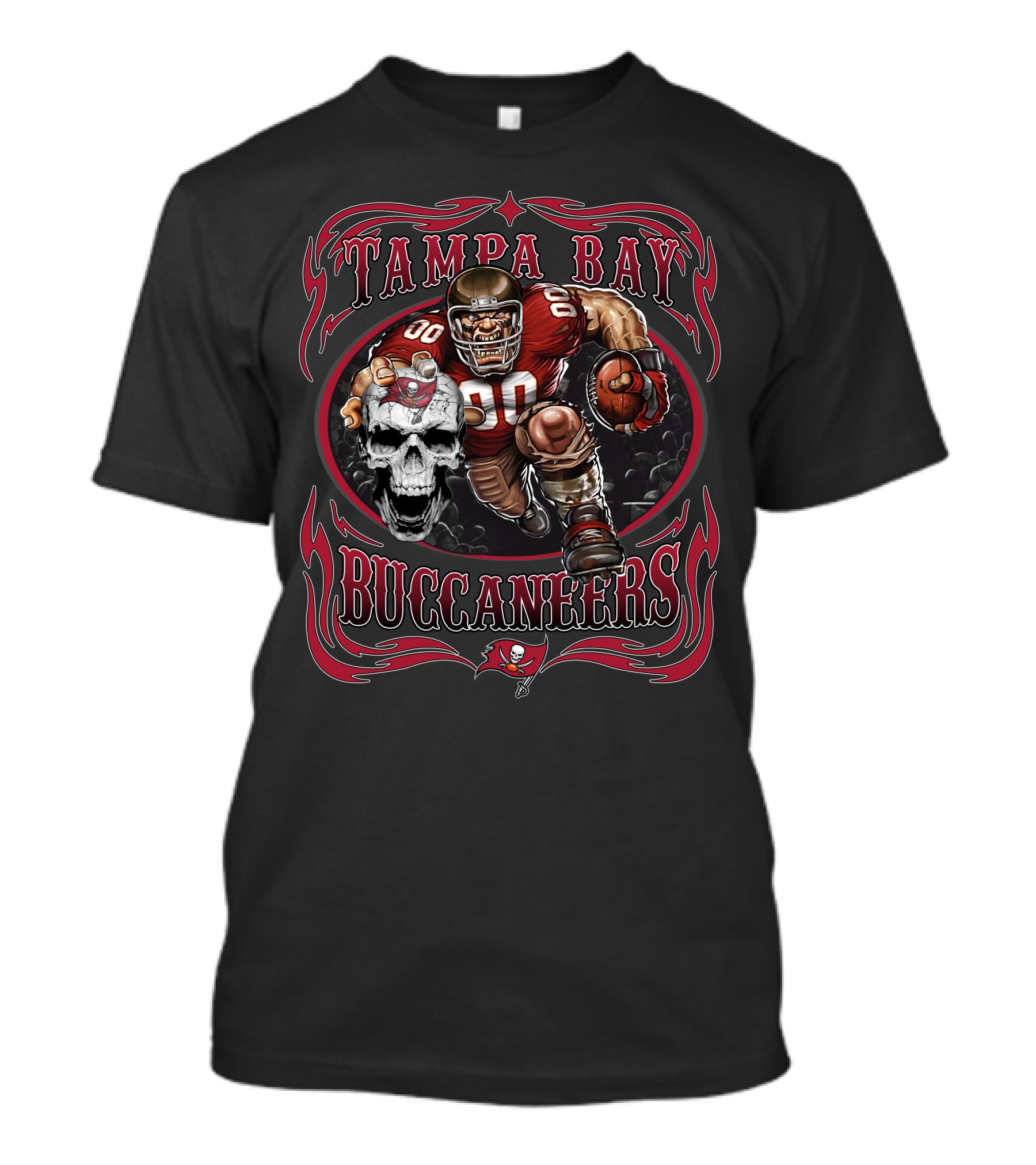 Tampa Bay Buccaneers Football Player Skull T-Shirt