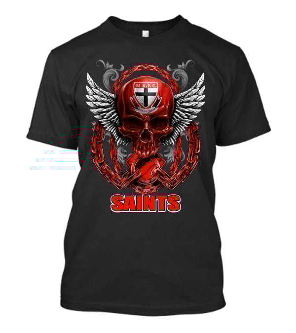 ST Kilda Saints SKFC Skull Wings And Chains T-Shirt
