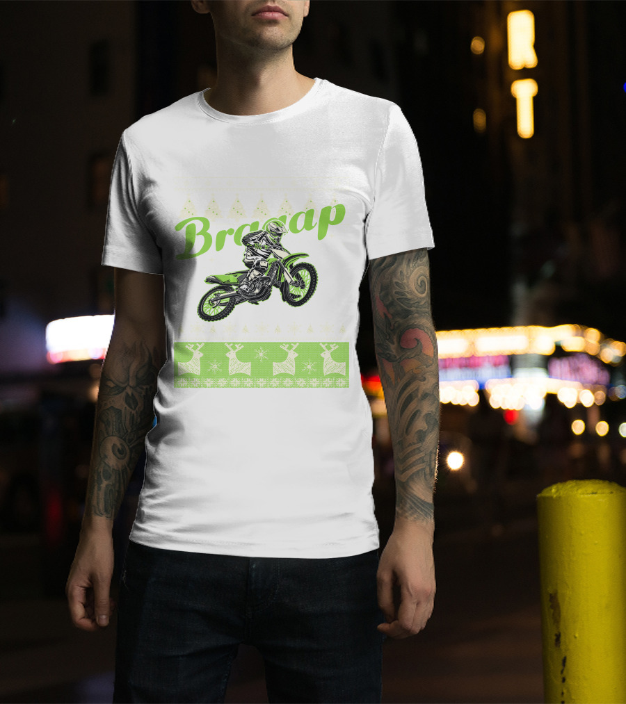 Braap Dirt Bike Motocross Reindeer T-Shirt