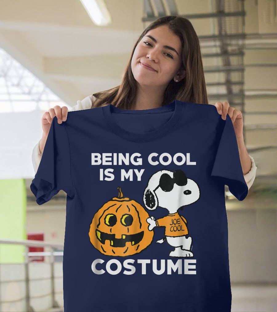 Being Cool Is My Costume Joe Cool Halloween Snoopy Pumpkin T-Shirt