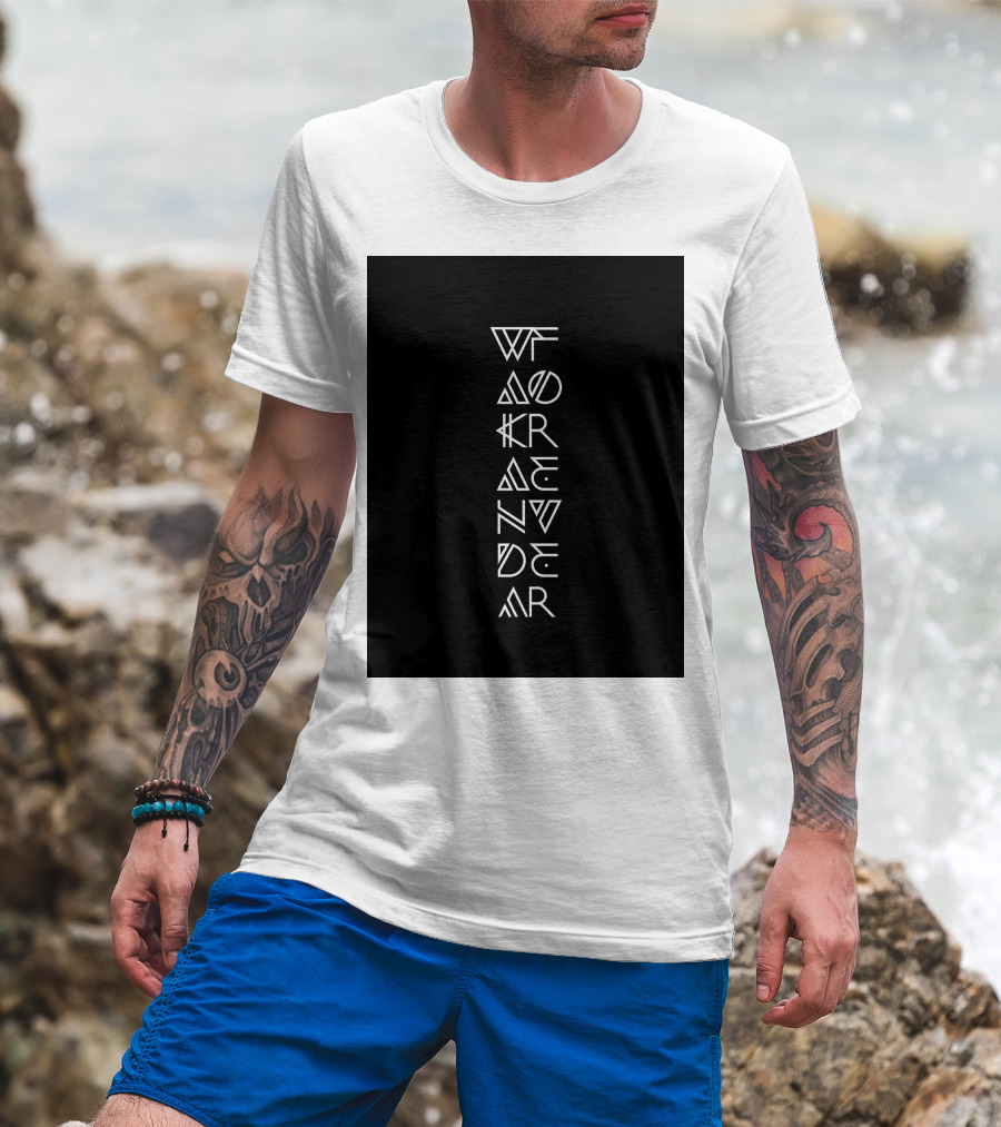 Wakanda Forever Vertical Tribal Text T-Shirt