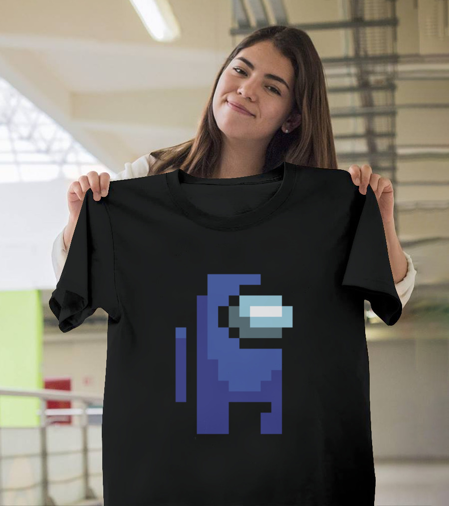 Among Us Blue Crewmate Pixel T-Shirt
