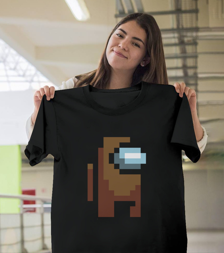 Among Us Crewmate Brown Pixel Character T-Shirt